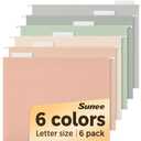 SUNEE Hanging File Folders, 6 Pack Letter Size Hanging File Folders with 1/5-Cut Tabs, Ideal for Home and Office Organization and Papers Classification,Morandi Colors