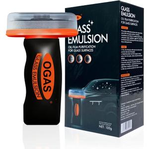 Umex Ogas Glass Cleaner - Streak-Free Windshield Cleaner& Glass Emulsion, Removes Tough Grease, Grime, Oil Film, and Water Spots for Car, Home, and Office (2 Pack, 3.38oz Each)