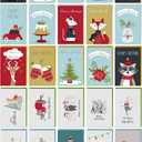 Dessie 100 Unique Modern Christmas Cards with Envelopes and Matching Sealing Stickers. Happy Holiday Cards with Short Greetings Inside. Bulk Christmas Cards Boxed with Envelopes (Assorted)
