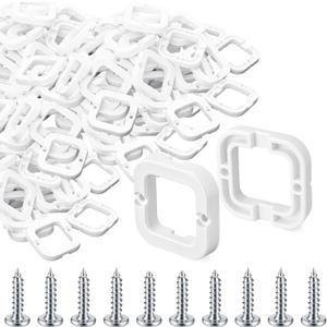 40 Pcs String Light Clips Mounting Brackets Compatible with 50 ft Govee H705 H805 (Non-Pro Version) Permanent Outdoor Light Brackets with Screws Replacement Part for Soffit Fascia Clip(White)