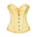 Vrapo Overbust Corset Top for Women - Yellow - Size 6XL
