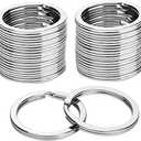 KINGFOREST 100-Pack 1 Inch Metal Key Rings (25mm) - Silver Split Keychain Rings for Keys, DIY Crafts, Home, Car & Office Accessories - Durable Nickel Flat Keyrings Bulk