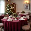 Sancua 120 Inch Round Tablecloth, 8 Pack Burgundy - Circle Polyester Fabric Table Cloth for Chiristmas Party Reception Banquet Birthday, Washable Formal Table Cover (Fit 48-96 Inch Tables)