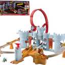 Hot Wheels Toy Car Track Set, Mario Kart Bowser’s Castle Playset & 1:64 Scale Die-Cast Kamek, Interactive Play, with Storage for 30+ Vehicles