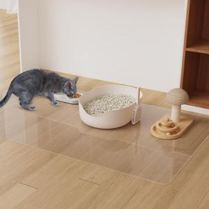 4'6' Crystal Transparent Floor Protector for Home, Water-Resistant Non-Stain Vinyl Area Rug for Art Studio, Plastic Easy Care Area Mat for Dining Room, Kitchen, Under High Chair