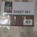 True North by Sleep Philosophy Cozy Flannel Warm 100% Cotton Sheet - Novelty Print Animals Stars Cute Ultra Soft Cold Weather Bedding Set, King, Multi Leaves 4 Piece