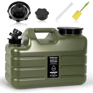 3 Gallon Water Jug, Portable Camping Water Jug Dispenser with Spigot, Leak-Proof Water Storage Containers for Camping, Outdoor, RV, BPA Free Emergency Water Tank, Green