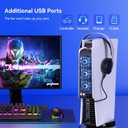NEWDERY Cooling Fan for PS5, Upgraded 9-Blades & Larger Fan Quiet Cooler with Auto Speed, Extra USB3.0 Port & LED Light for PS5 Only, Not for PS5 Slim/Pro, White