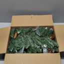 9 FT Christmas Garland with Lights, Battery Operated Green Garland Tree with Pine Cones Red Berries & 50 Lights, Realistic Artificial Decoration for Mantle Stairs Railing Fireplace Outdoor