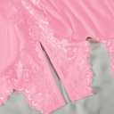 Sexy Lingerie for Women Lace Bodysuit One Piece Teddy Mini Babydoll Mesh Sleepwear V Neck Chemise Nightgowns (Pink, M)