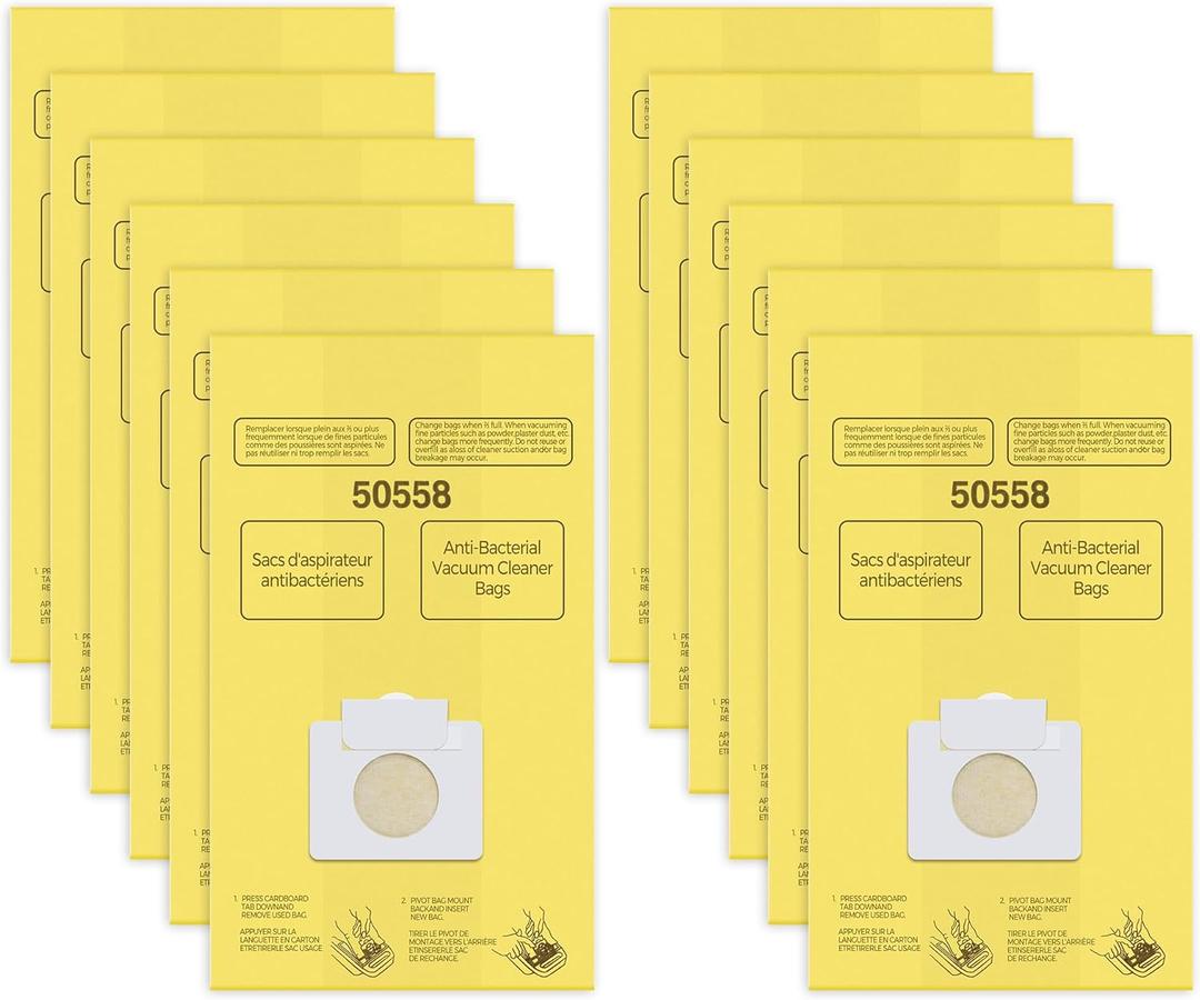 50558 Canister Vacuum Bags Replacement for Kenmore Vacuum Type C/Q 5055, 50555, 50557, 50558 and Panasonic Type C-5, C-18 Vacuum bags- 12 Pack
