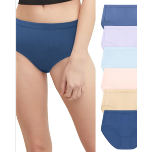 Hanes Women's 6pk Pure Comfort Organic Cotton Hipster Underwear - Assorted. 6 Size
