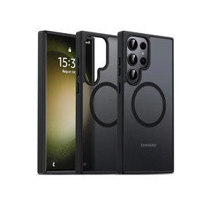 Oterkin Magnetic for Samsung Galaxy S23 Ultra Case Matte, S23 Ultra Phone Case Compatible with MagSafe Frosted Translucent Shockproof Anti-Scratch Slim Fit Case Military Grade Protection (Black)