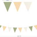 32Ft Camping Party Decorations Olive Green Tan Brown Cream Neutral Triangle Flag Fabric Banner Pennant Garland Streamers for Woodland Birthday Jungle Baby Shower Safari Camper Bachelorette Decor