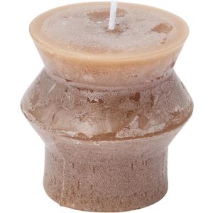 Creative Co-Op Unscented Totem Pillar, Cappuccino Candles, 3" L x 3" W x 3" H, Brown
