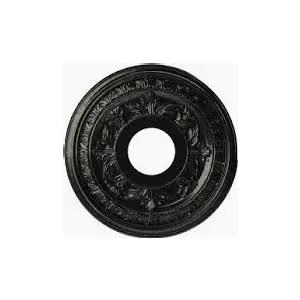 black Ekena Millwork CMP13BA Baltimore Thermoformed PVC Ceiling Medallion (Fits Canopies up to 5 1/4"), 13"OD x 3 1/2"ID x 3/4"P