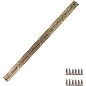 Piano Hinge 24 Inch, Continuous Hinge 24 inch, Thickened Steel Heavy Duty, Continuous Hinge with Antique Bronze Finish, 24" x 1-1/2" x 0.06" Piano Hinge 24 Inch, Continuous Hinge 24 inch, Thickened Steel Heavy Duty, Continuous Hinge with Antique Bronze Finish, 24" x 1-1/2" x 0.06"