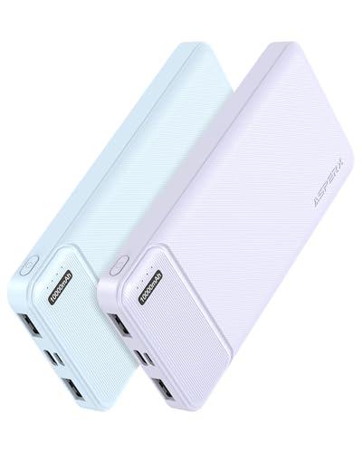 AsperX 2-Pack 10000mAh USB C Output Portable Charger Power Bank Fast Charging, Portable Phone Charger External Battery Pack for iPhone, Android, Google LG and Heated Vest