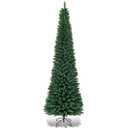 7 ft. PVC Unlit Artificial Slim Pencil Christmas Tree with Stand Home Holiday Decor Green