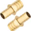 Yoebor Brass Hose Barb Fitting Reducing Union 1" Barbed x 1/2" Barbed Reducer Splice Coupling Mender (Pack of 2)