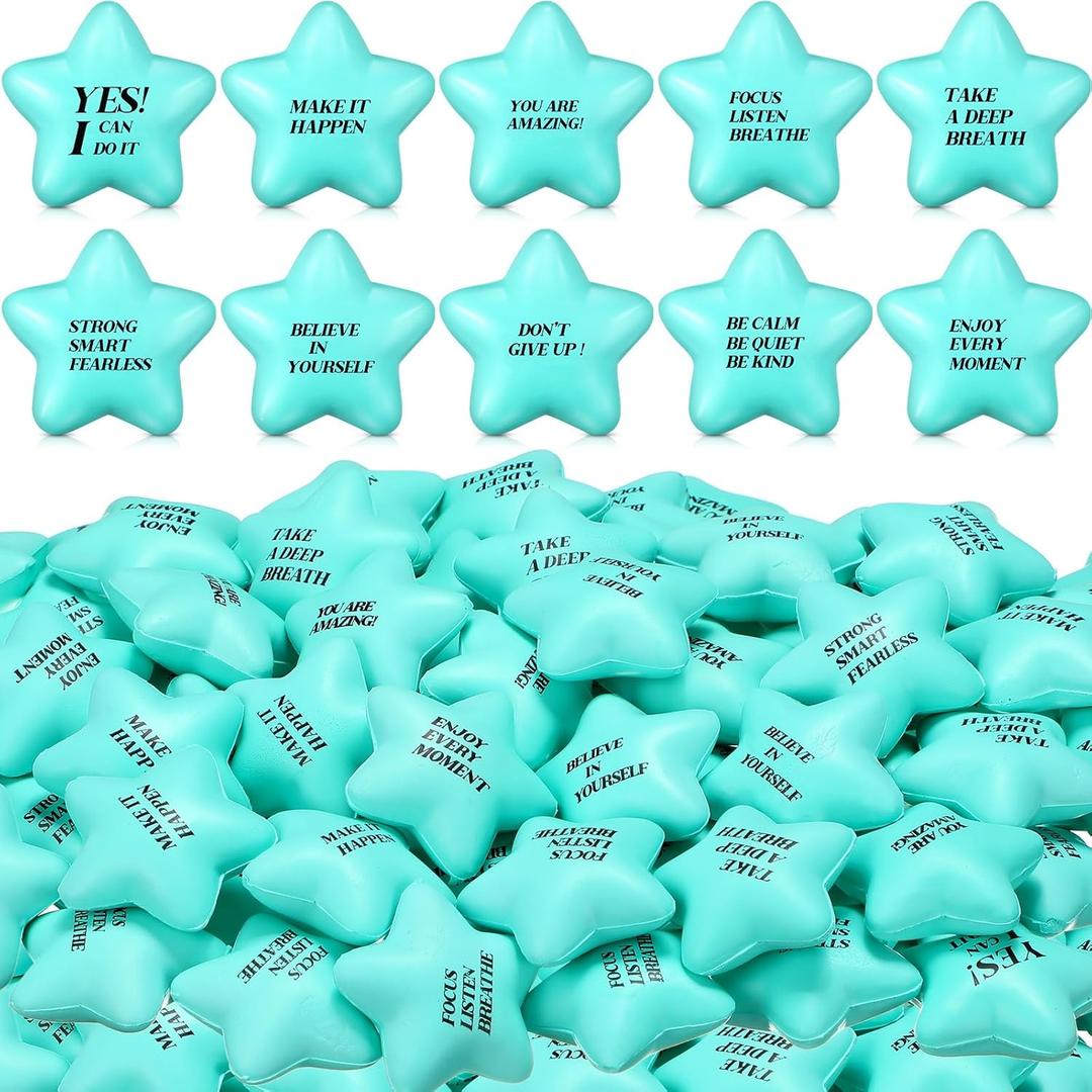 Sotiff 100 Pack Star Stress Balls Bulk Stress Relief Balls with Motivational Quotes Mini Inspirational Foam Party Favors Gifts for Kids Adults Anger Fidget Relief Exercise(Blue) Sotiff 100 Pack Star Stress Balls Bulk Stress Relief Balls with Motivational Quotes Mini Inspirational Foam Party Favors Gifts for Kids Adults Anger Fidget Relief Exercise(Blue)