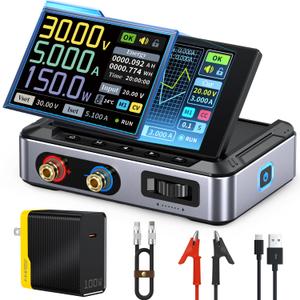 FNIRSI DPS-150 DC Power Supply Variable, 0-30V 0-5A Adjustable DC CNC Power Supply with 4-Digit IPS Display, <20mV Power Ripple, PD/QC/DC Input, PC Programmable Regulated Switching Power Supply