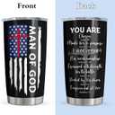 Christian Gifts for Men, Religious Gifts for Men, Catholic Inspirational Spiritual Gift Coffee Tumbler Cup Mug Stainless Steel 20oz 1PC, Man of God