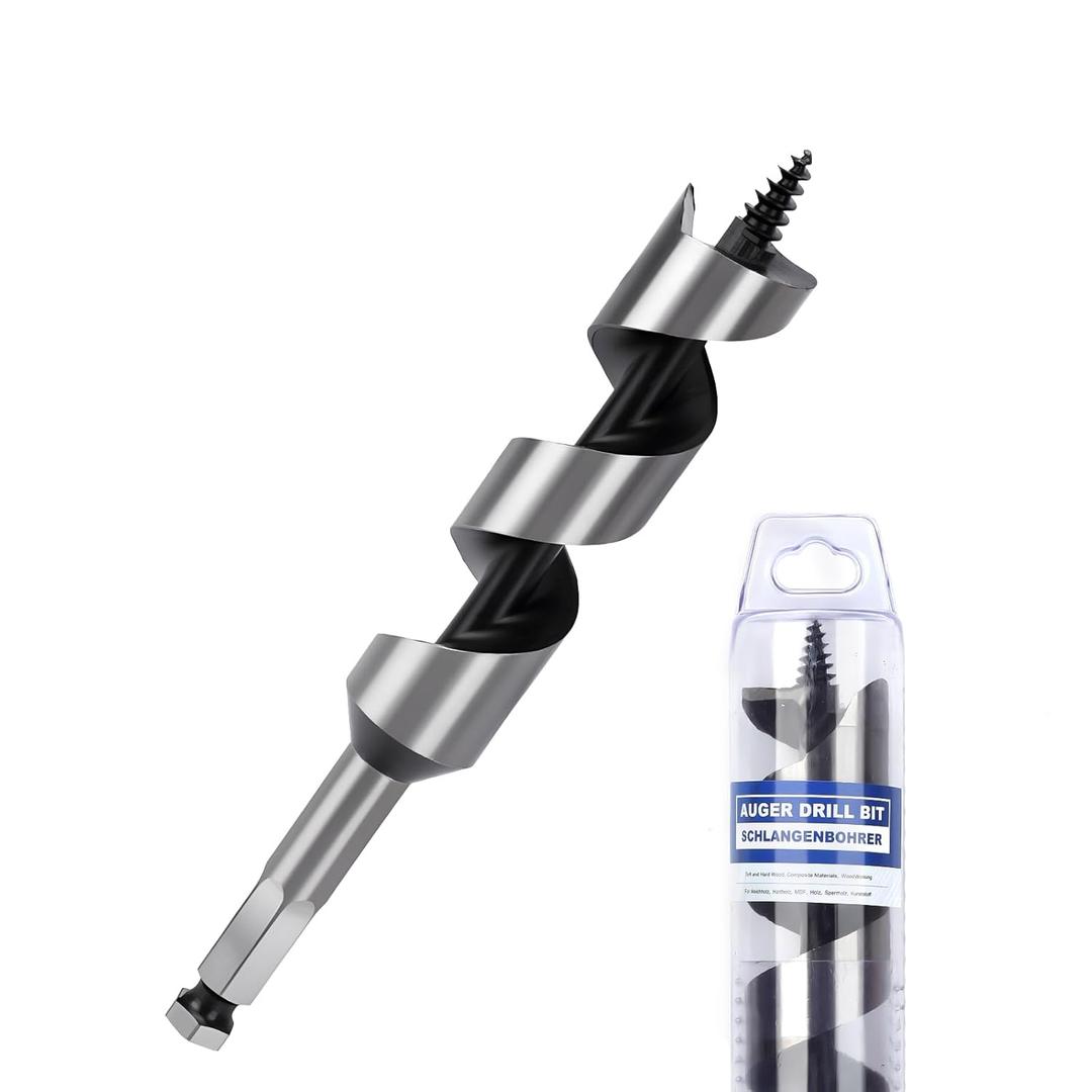 1-3/8 inch X 6.1 inch Auger Bit for Wood, 35x155mm Hex Long Auger Drill Bit for Wood, Hard Wood,Ship, Composite Materials, Drywall and DIY Projects