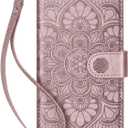 Wallet Case for iPhone 14,[RFID Blocking] 3 Card Holder Stand with Credit Card Slot PU Leather Magnetic Protective Flip Cover for iPhone 14(Rose Gold)