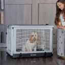 Pet Gear The Other Door 4 Door Steel Crate for Dogs/Cats with Removable Tray, Fog, 36 Inch