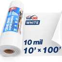 White Crawl Space Vapor Barrier, 10 Mil Vapor Barrier, 10' x 100', Heavy Duty Polyethylene Film, Thick Plastic Sheeting, Plastic Drop Cloth Covering for Crawlspace, Basement, White