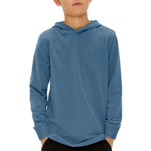 Haloumoning Boys Fashion Hoodies Kids Long Sleeve Hooded Sweatshirts (Blue) 11-12 Years