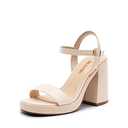 DREAM PAIRS Heels for Women Block Chunky Platform High Heels Open Toe GISELLE Fashion Wedding Party Evening Prom Dance Ankle Strap Dress Pump Sandals Shoes,Size 8,Nude