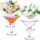 Giant Martini Plastic Glasses Large 48oz Acrylic Shrimp Cocktail Glasses Jumbo Christmas Martini Party Cup DIY Table Centerpieces for A Tini Bit Older Birthday Wedding Decor(4 Pcs,Clear)