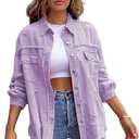 HipGlamp Women's Jean Jacket Classic Basic Button Down Long Sleeves Casual with Pockets, Size S