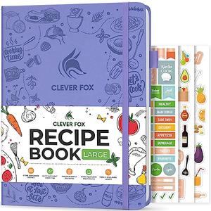 Clever Fox Recipe Book – Make Your Own Family Cookbook – Blank Recipe Notebook Organizer – Empty Cooking Journal to Write In Recipes – Large Size, 8.5”x11.2”, Hardcover, Lavender