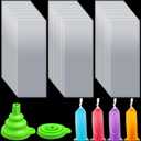 Jeyiour 1000 Pcs Ice Lolly Bags Disposable Ice Lolly Mold Bulk 3x10 Inches Plastic Candy Freeze Pop Bags with 2 Silicone Funnels Wrappers for Yogurt Sticks, Candy, Juice, Fruit Smoothies