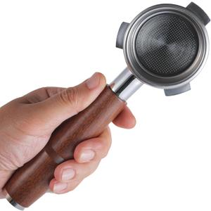 Walnut Naked Portafilter 54mm for Breville Barista Express, Pro, Touch, Bambino Plus | Premium Bottomless Portafilter | Fits BES870XL, BES878, BES880 | Includes 1821g Filter Basket