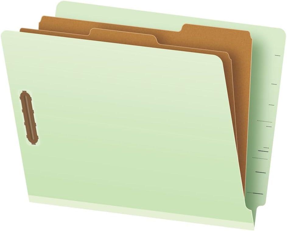 Pendaflex Pressboard End-Tab Classification Folders, Legal Size, 6 Section, 2.5" Expansion, Light Green, 10/BX (23324)