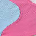 SHENHE Girl's Colorblock Ribbed Knit Round Neck Sleeveless Slim Fit Tank Top Blue and Pink 9Y (Pink)