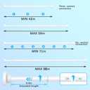 AIZESI Shower Rod Tension 42-98 Inch, Shower Rods For Bathroom Adjustable No Drillimg Tension Shower Curtain Rod Anti-Rust Shower Curtain Rods Long Shower Rod, White 