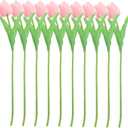 10pcs Artificial Tulip Flowers Bouquet Set Lifelike Decorative Fake Flowers for Home Decor Wedding Centerpieces and Floral Arrangements Vibrant Colors and Realistic Design (Pink)
