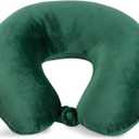 Adult Cozy Soft Microfiber Neck Pillow for Travel  Compact, Machine Washable - Perfect for Airplane, Car, or Home Use - Filled and Finished in The USA  Green