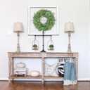 Briful 16'' Artificial Seeded Eucalyptus Wreath for Front Door Small Faux Greenery Wreath Outdoor Spring Summer Wreaths for Home Room Wall Mantel Farmhouse Decoration