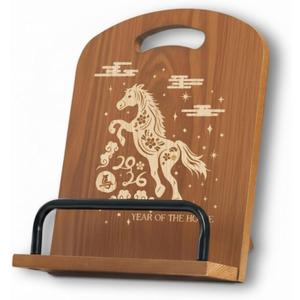 Chinese New Year Gifts, The Year of Horse Cookbook Stand for Kitchen Counter, Adjustable Tablet Recipe Book Holder