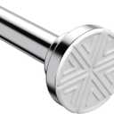 Silver Shower Curtain Rod 26110 Inch, Adjustable Spring Tension Curtain Rod No Drill, Stainless Steel Shower Rod Easy Install, Rustproof Tension Rod for Windows Bathroom Closet Kitchen Room Divider