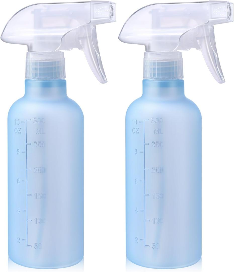 Spray Bottles, Small Water Spray Bottle for Hair Cleaning Plants Pet, Mist/Stream Adjustable, BPA-free Plastic Spray Bottle 10 oz (300ml), Squirt Bottle 2 Pack (2 Ocean blue)