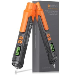Neoteck Voltage Tester/Non Contact Voltage Tester 12-1000V/48-1000V Adjustable Sensitivity AC Voltage Detector Tester Pen Live/Null Wire Tester with LCD Display Buzzer Alarm Wire Breakpoint Finder (Grey)
