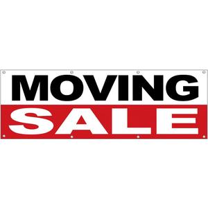 4LessCo 2x6 Feet MOVING SALE Banner Fabric Polyester Sign With Grommets wrb