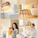 Lerat Electric Space Heater, Small Heater for Indoor Use, 1200W PTC Fast Heating Portable Heater, Overheat & Tip-Over Protection, Heating & Fan Modes for Bedroom, Office, Camping, Milky white